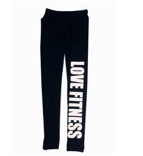 Letter printed cotton leggings mid-rise cropped pants yoga pants