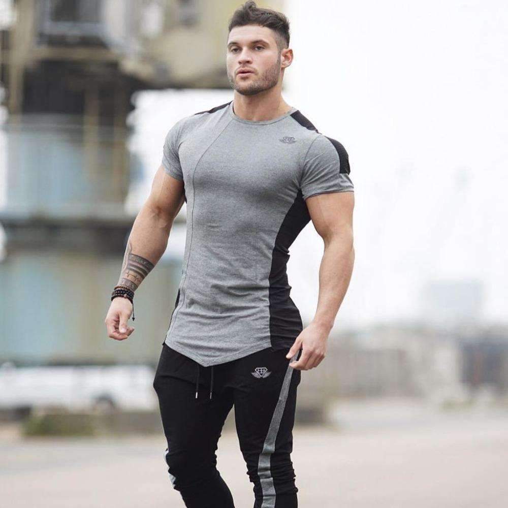 Muscle Brothers Fitness Sports Casual Breathable Short Sleeve