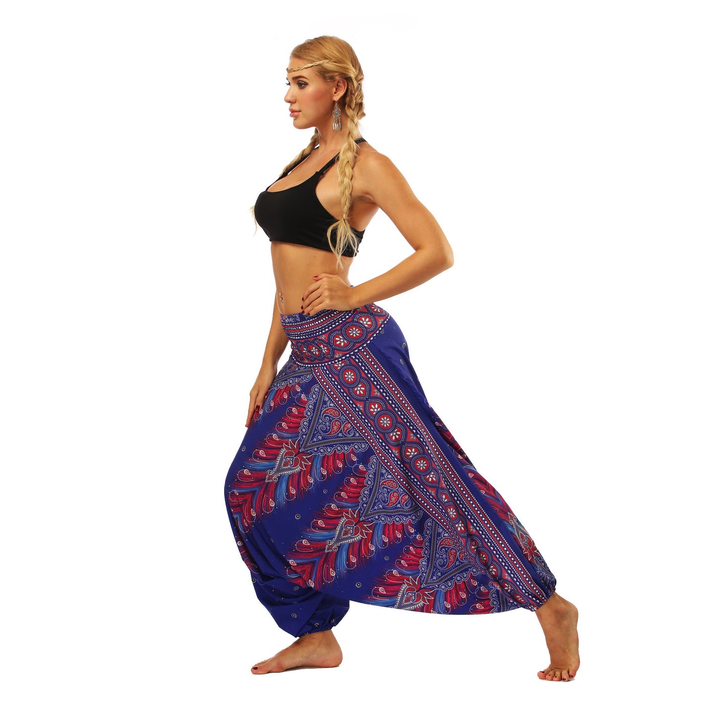 Digital Printed Wide Leg Lantern Yoga Fitness Pants