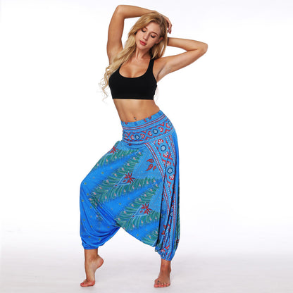 Digital Printed Wide Leg Lantern Yoga Fitness Pants