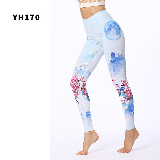 Printed Yoga Pants Women's Stretch Sports Fitness Pants