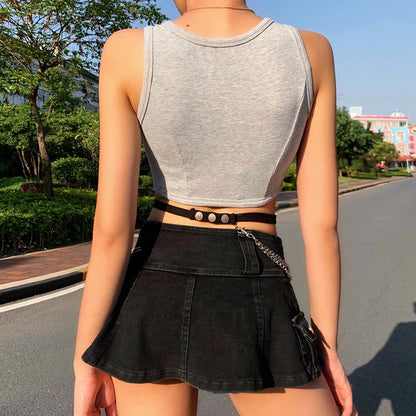 Insts Web Celebrity Sexy Sport Vest With Bare Waist