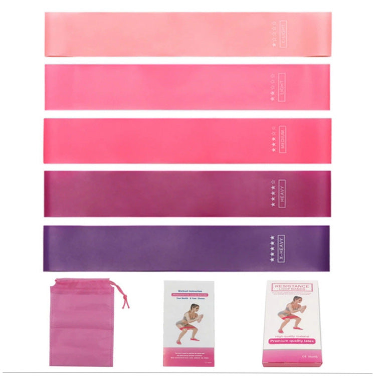 Silicone Elastic Band Fitness Pink Gradient Resistance Band