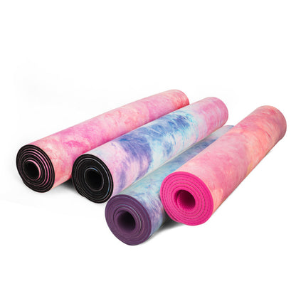 Tie-dyed Natural Rubber Yoga Mat Suede Sublimation Transfer Yoga Mat