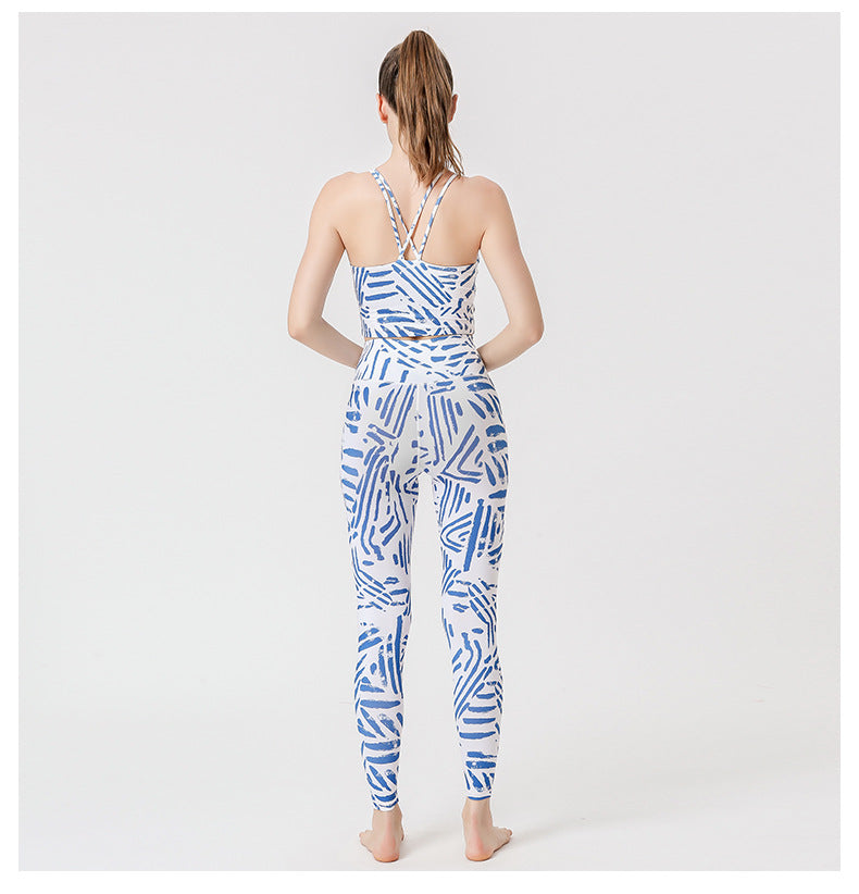 Yoga Clothing Women Suit European And American Printed Leggings