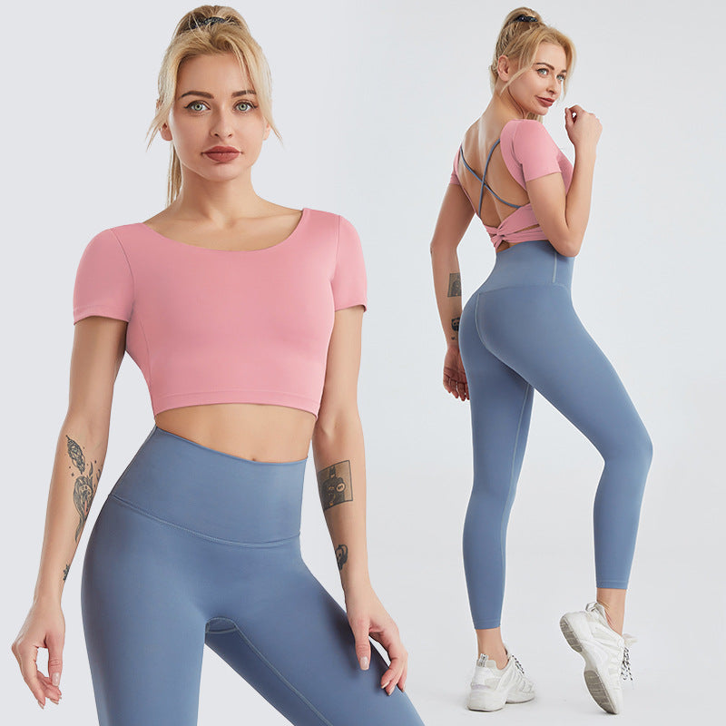 Yoga Wear Women's Nude Sexy Beauty Back Fitness