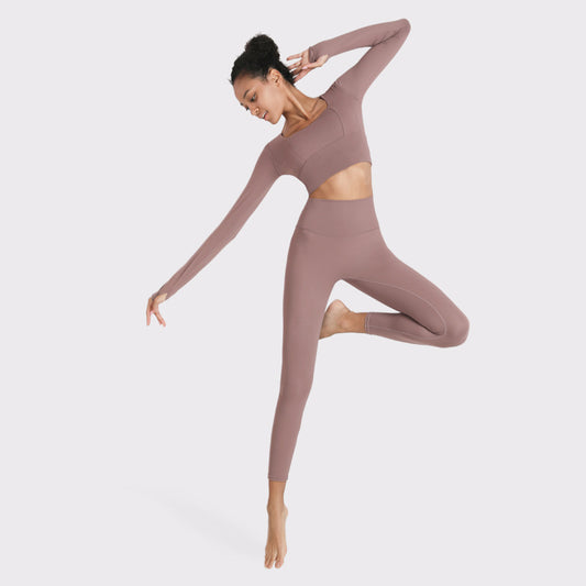 Yoga Clothing Suit Beauty Back Long-sleeved Fitness Tops Running