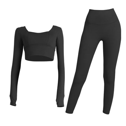 Yoga Clothing Suit Beauty Back Long-sleeved Fitness Tops Running