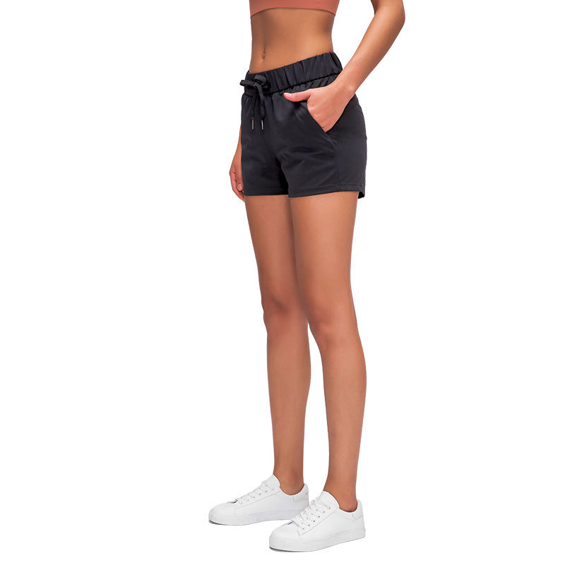 Lace Wide Loose Sports Shorts Women Stretch Yoga Shorts