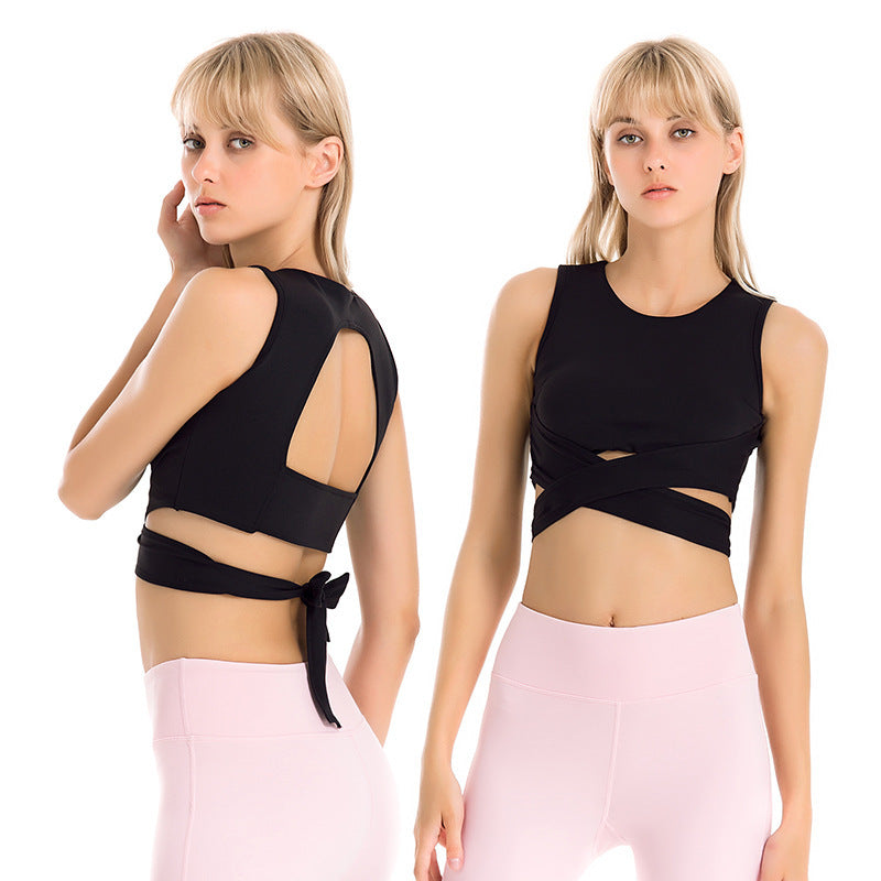 Lace-up Vest Running Fitness Halter Underwear Yoga Bra