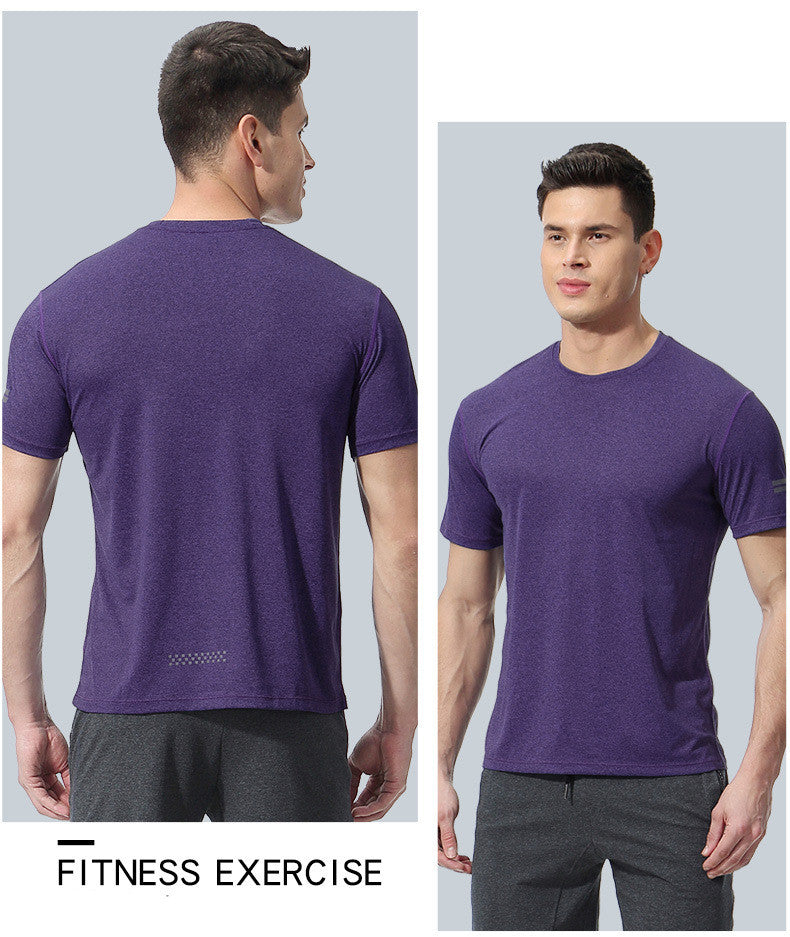 Men's Loose Large Size Quick-drying T-shirt Round Neck Stretch Fitness Clothing