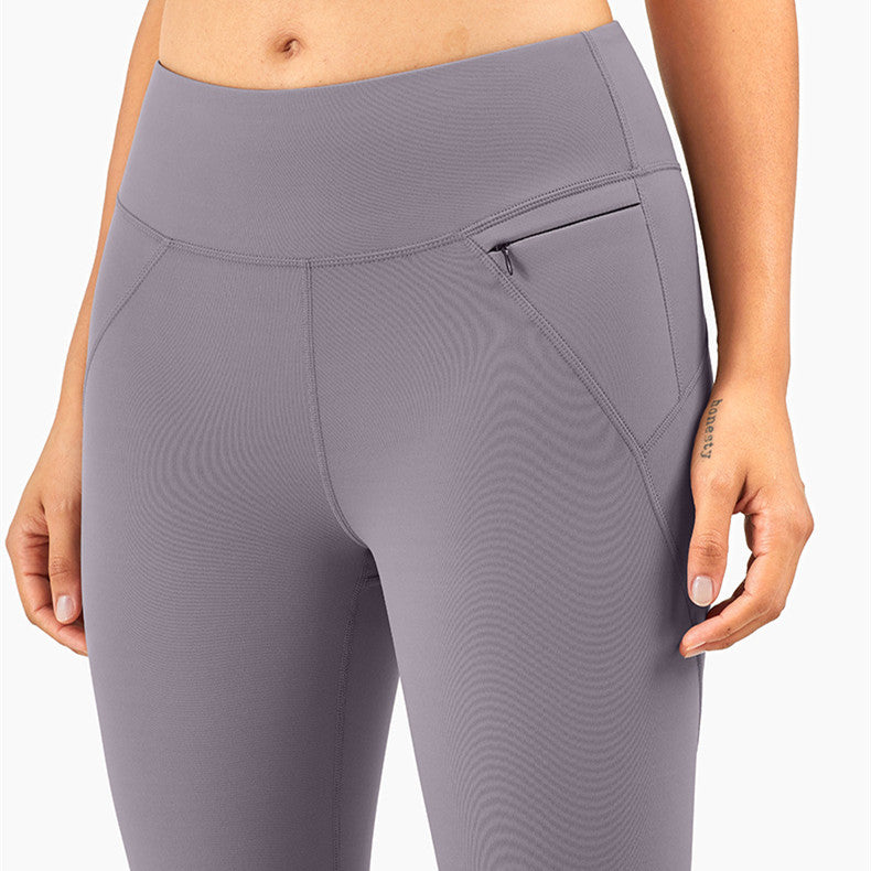 Close-Up Pocket High-Waisted Peach Hip Fitness Pants