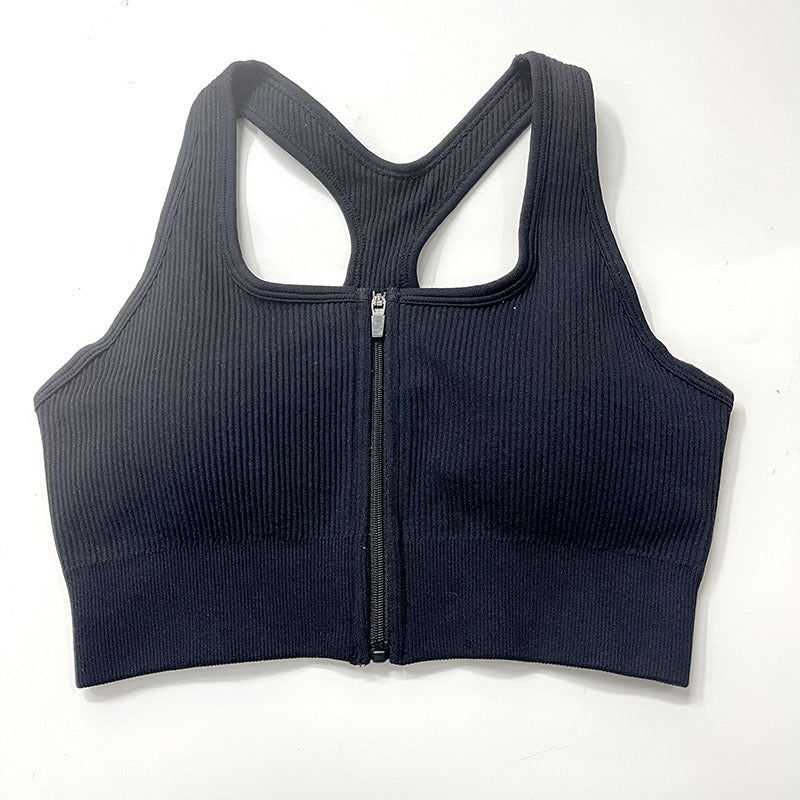 Zip Sports Top Tight Sports Bra