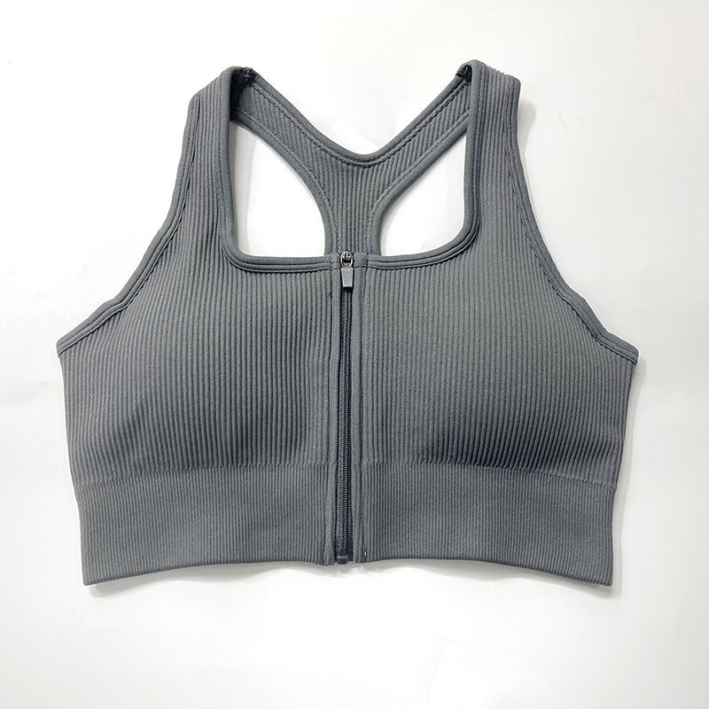 Zip Sports Top Tight Sports Bra