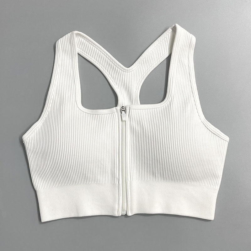 Zip Sports Top Tight Sports Bra