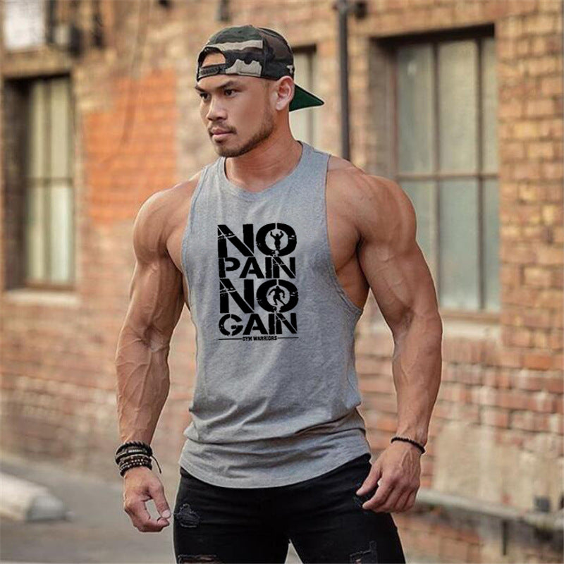 Bodybuilding Clothing Gym Small Round Neck Sports Training Men's Vest