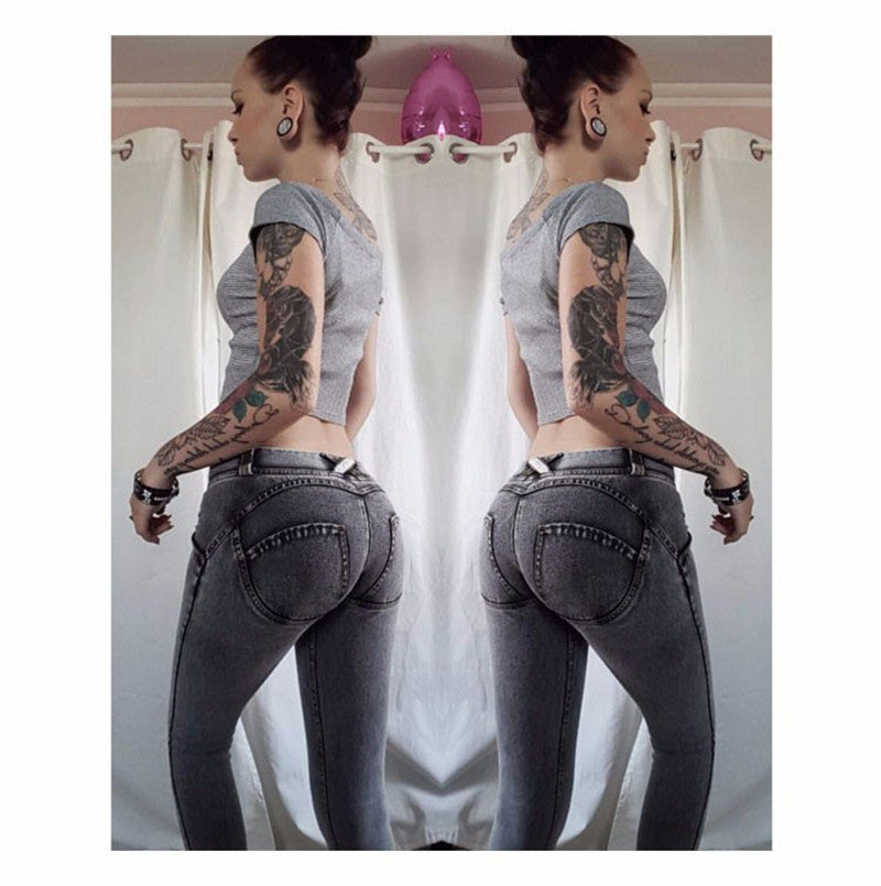 Denim Peach Hip-lifting Fitness Yoga Pants Women's Clothing