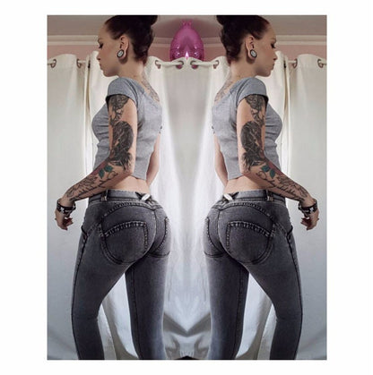 Denim Peach Hip-lifting Fitness Yoga Pants Women's Clothing