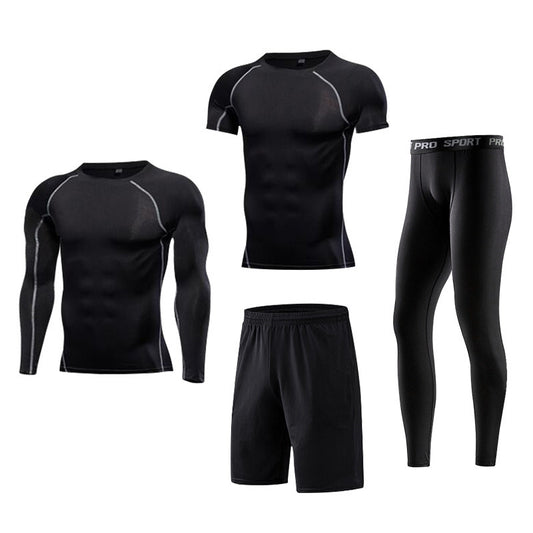 Spot Fitness Clothing Men's Suit Clothes Basketball Fallwinter Short-Sleeved Tights Vest