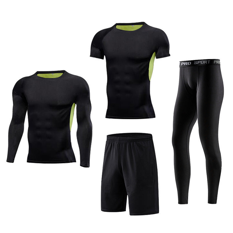 Spot Fitness Clothing Men's Suit Clothes Basketball Fallwinter Short-Sleeved Tights Vest