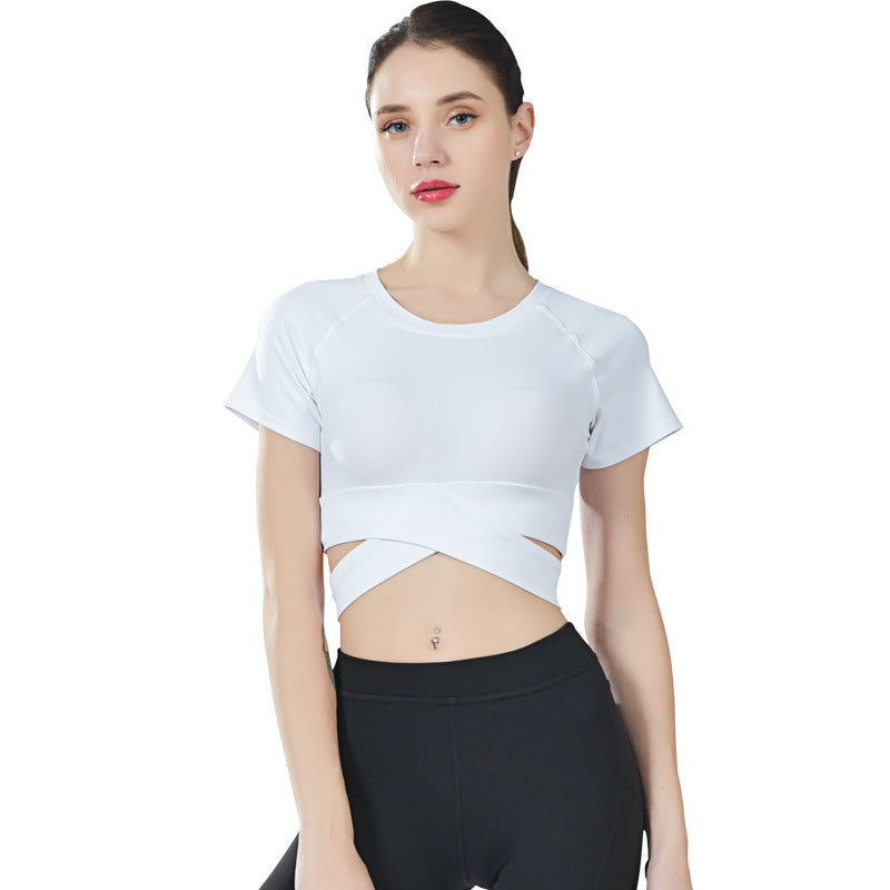 Yoga Clothes Sports Fitness Top Short Sleeve Women