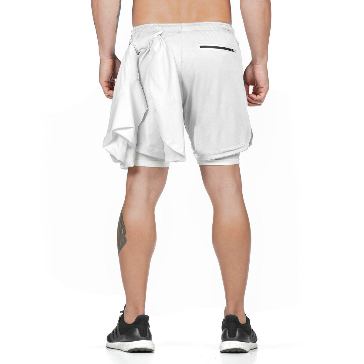 Running Shorts Men 2 In 1 Double-deck Quick Dry GYM Sport Shorts Fitness