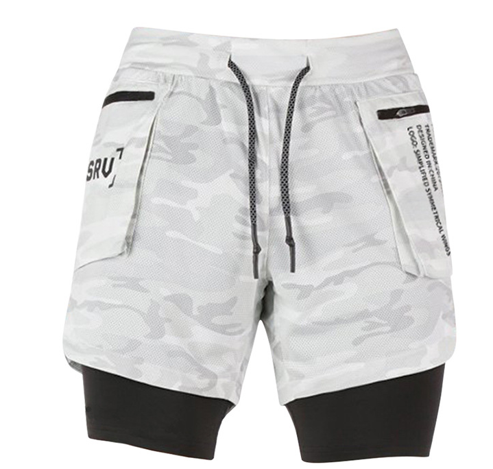 Male muscular brothers running training shorts