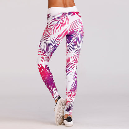 Sexy Red Print Yoga Pants Leggings Women Sport Pants