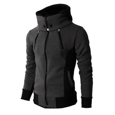 Men's Zip UP Hooded Jacket Fake Two Piece Sports