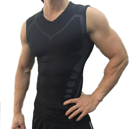 Elastic sweat-absorbent and quick-drying training vest