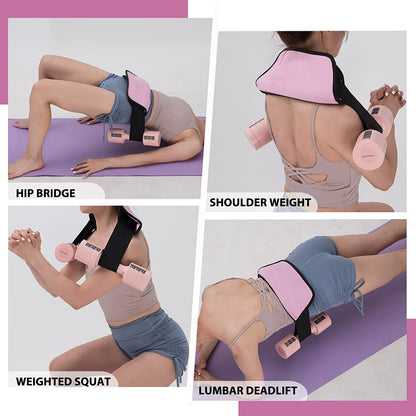 Hip Thrust Belt Glute Bridge Pad Butt Workout With Dumbbells