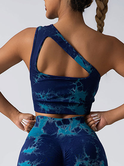 Seamless One Shoulder Sports Bra Leggings Gym
