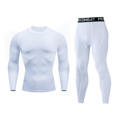 Fitness suit men's gym sports tights long-sleeved trousers