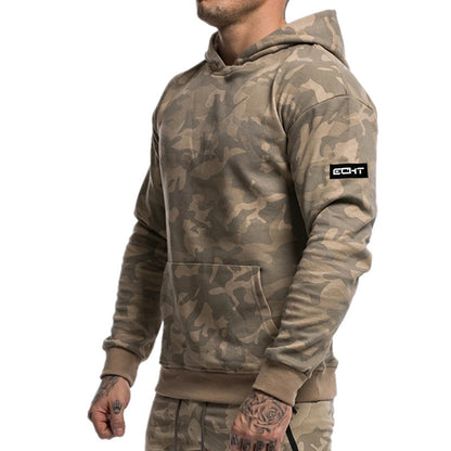 Men's Camouflage Hoodie Sportswear Gym Fitness Pullover