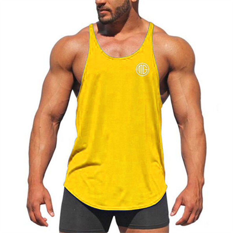 Professional Bodybuilding Fitness Men's Cotton I-shaped Vest