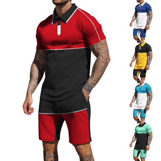 Men's Summer Sports Set Color Block