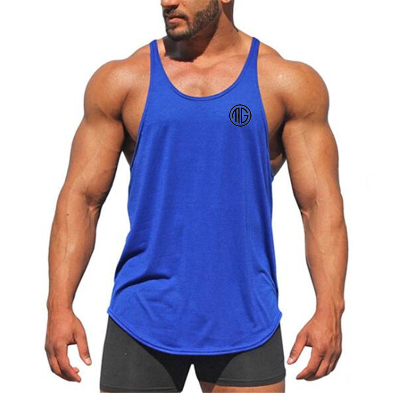 Professional Bodybuilding Fitness Men's Cotton I-shaped Vest