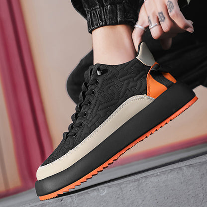 Trendy Color-blocked Sports Shoes Casual Lace Up Sneakers