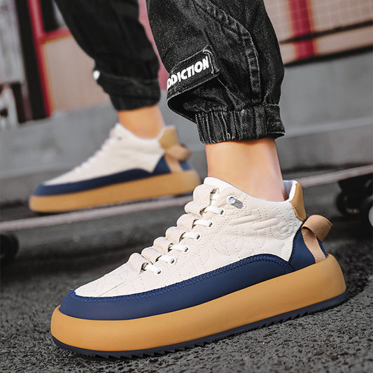 Trendy Color-blocked Sports Shoes Casual Lace Up Sneakers