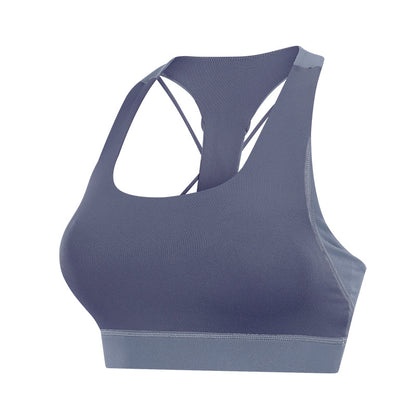 Contrast-panel sports bra