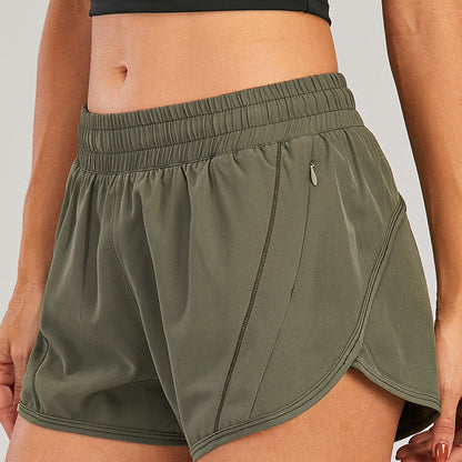 Summer Sports Shorts With Zipper Pockets Running Fitness