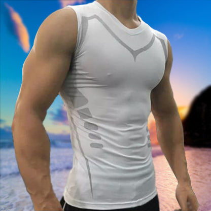 Elastic sweat-absorbent and quick-drying training vest