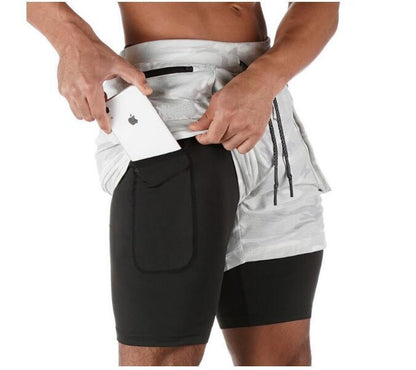 Double-layer running training shorts