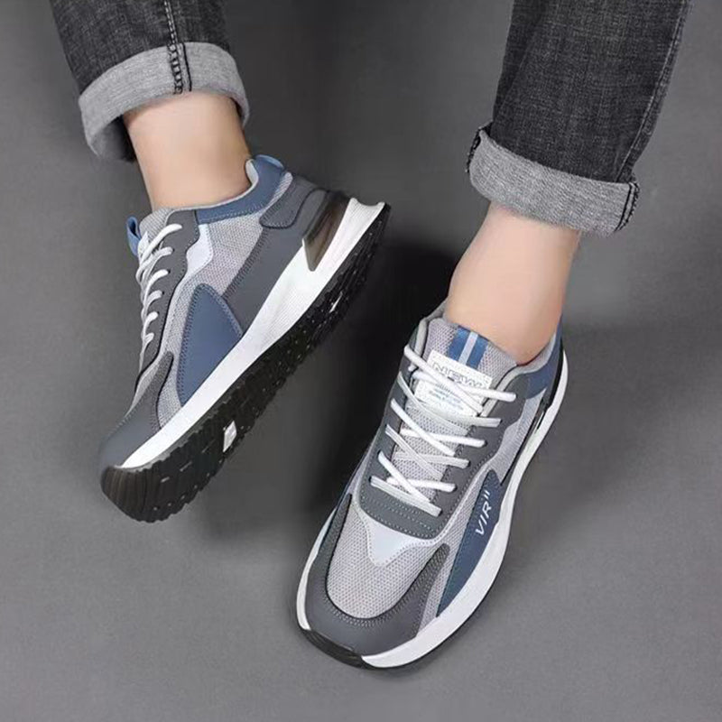Men's Color Block Mesh Shoes Fashion Lace-up Sneakers