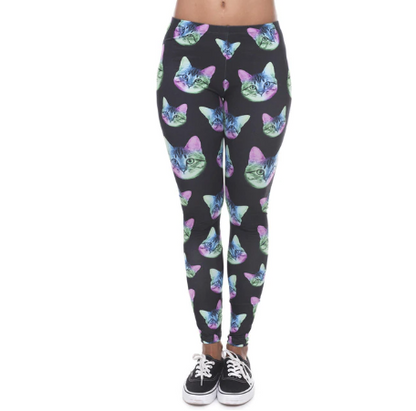 Printed thin pencil feet pants stretch big ladies yoga pants leggings