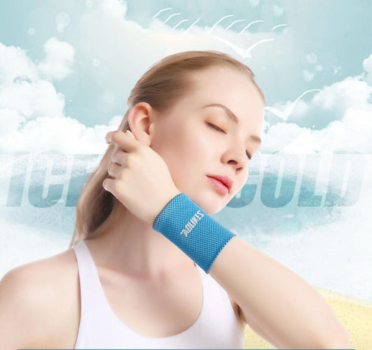 Wrist Brace Support Breathable Ice Cooling Tennis Wristband  For Gym