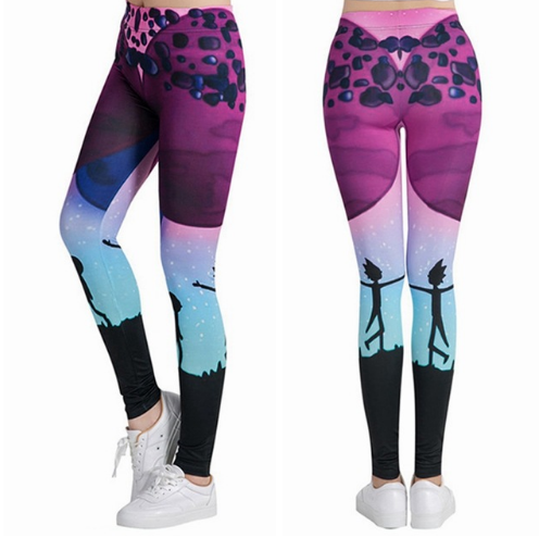 Printed thin pencil feet pants stretch big ladies yoga pants leggings