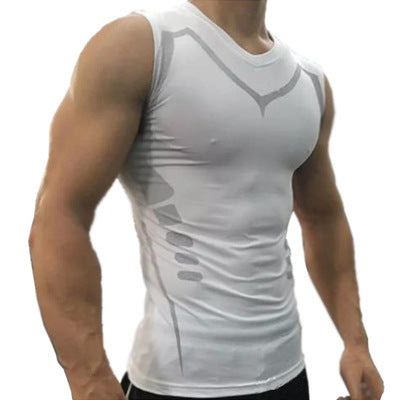 Elastic sweat-absorbent and quick-drying training vest