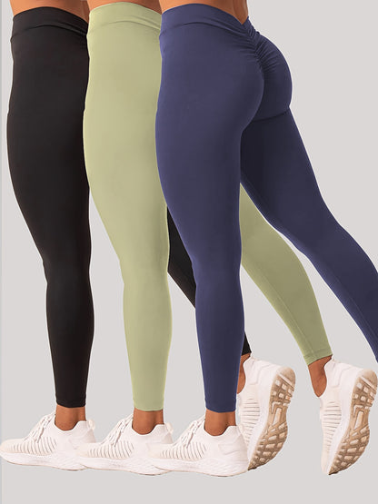 3 Pack Women's Yoga Leggings With High Waistband