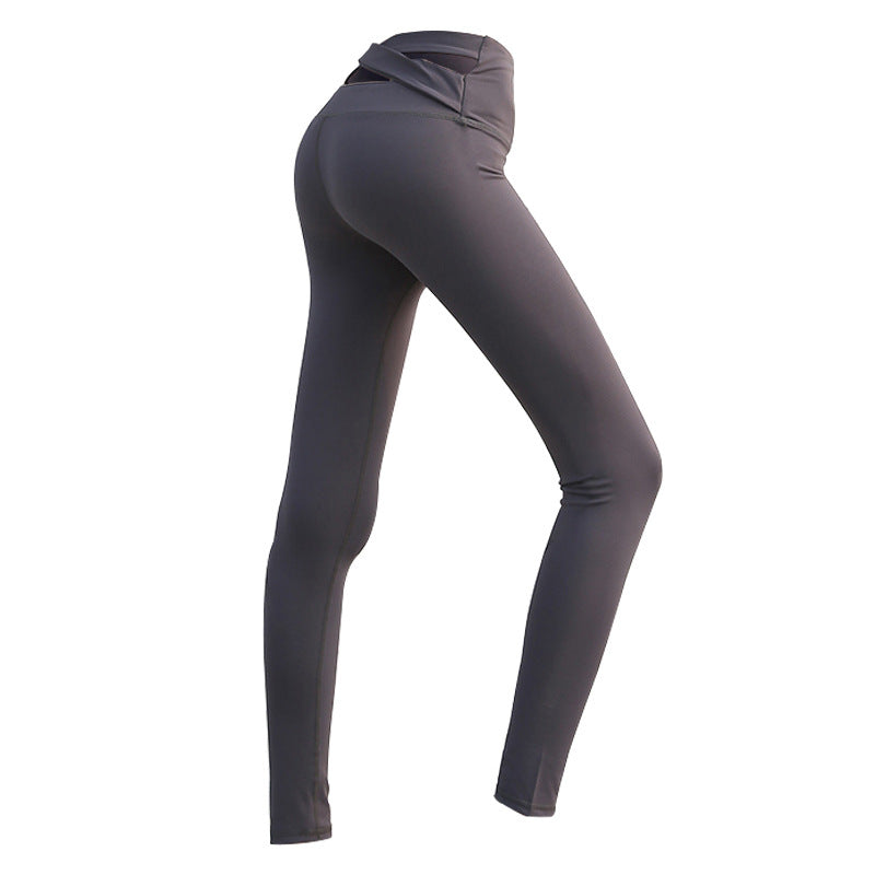 New fitness pants yoga leggings female elastic tight hip pants high waist